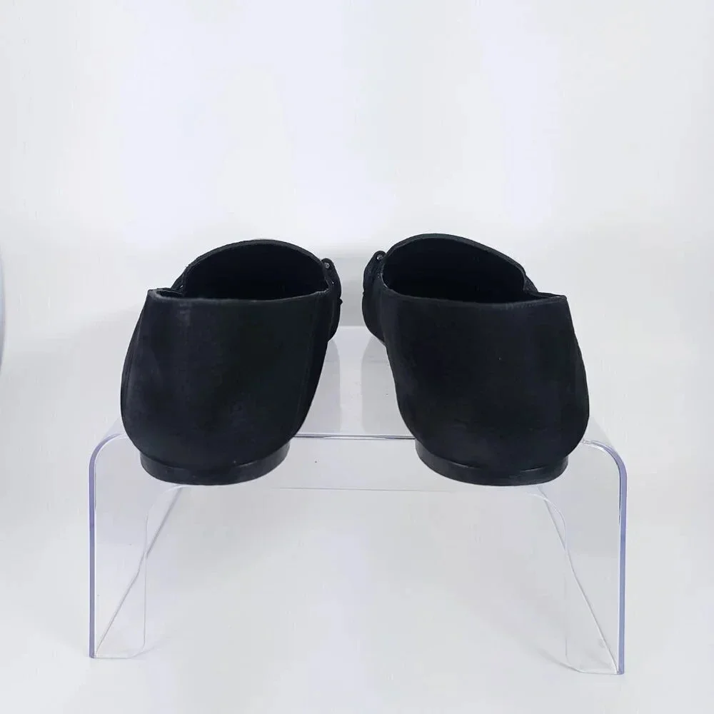 Via Spiga Abby‎ 2 Womens 8.5 Black Leather Slip On Loafer Chic Timeless Minimal